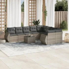 Set of 10-piece garden sofas with light gray synthetic rattan cushions by , Garden sets - Ref: Foro24-3254189, Price: 687,16 ...