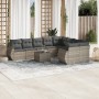 Set of 10-piece garden sofas with light gray synthetic rattan cushions by , Garden sets - Ref: Foro24-3254189, Price: 674,65 ...