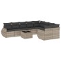 Set of 10-piece garden sofas with light gray synthetic rattan cushions by , Garden sets - Ref: Foro24-3254189, Price: 674,65 ...