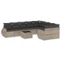 Set of 10-piece garden sofas with light gray synthetic rattan cushions by , Garden sets - Ref: Foro24-3254189, Price: 687,16 ...