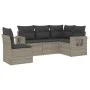 Gartensofa-Set und Kissen, 5-teilig, aus hellem grauem Kunststoff-Rattan. von , Gartensets - Ref: Foro24-3252509, Preis: 369,...