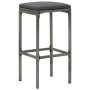 Hohe Hocker mit Kissen 4 Stück synthetisches Rattangrau von vidaXL, Küchenhocker - Ref: Foro24-313447, Preis: 94,90 €, Rabatt: %