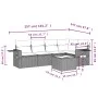 Garden sofa set 6 pieces and gray synthetic rattan cushions by , Garden sets - Ref: Foro24-3252479, Price: 420,60 €, Discount: %