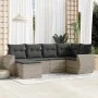 Garden sofa set 6 pieces and gray synthetic rattan cushions by , Garden sets - Ref: Foro24-3253999, Price: 439,31 €, Discount: %