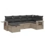 Garden sofa set 6 pieces and gray synthetic rattan cushions by , Garden sets - Ref: Foro24-3263798, Price: 415,43 €, Discount: %