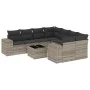 Garden furniture set 9 pieces and light gray synthetic rattan cushions by , Garden sets - Ref: Foro24-3254699, Price: 635,08 ...