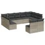 Garden sofa set 11 pieces and gray synthetic rattan cushions by , Garden sets - Ref: Foro24-3250191, Price: 736,38 €, Discoun...