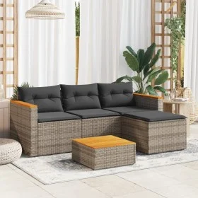 3-piece garden sofa set with gray synthetic rattan cushions by , Garden sets - Ref: Foro24-365827, Price: 287,99 €, Discount: %