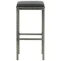 High stools with 4 gray synthetic rattan cushions by vidaXL, Kitchen stools - Ref: Foro24-313447, Price: 94,32 €, Discount: %
