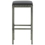 Hohe Hocker mit Kissen 4 Stück synthetisches Rattangrau von vidaXL, Küchenhocker - Ref: Foro24-313447, Preis: 94,90 €, Rabatt: %