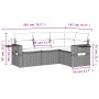 Garden sofa set 4 pieces with gray synthetic rattan cushions by , Garden sets - Ref: Foro24-3220111, Price: 300,53 €, Discoun...