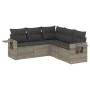 Garden sofa set and cushions 5 pieces light gray synthetic rattan by , Garden sets - Ref: Foro24-3220151, Price: 364,40 €, Di...