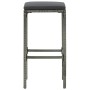 Hohe Hocker mit Kissen 4 Stück synthetisches Rattangrau von vidaXL, Küchenhocker - Ref: Foro24-313447, Preis: 94,90 €, Rabatt: %