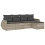 Garden sofa set and cushions 5 pieces light gray synthetic rattan by , Garden sets - Ref: Foro24-3221291, Price: 341,81 €, Di...