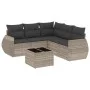 Garden sofa set 6 pieces and gray synthetic rattan cushions by , Garden sets - Ref: Foro24-3221361, Price: 433,60 €, Discount: %