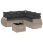Gartensofagarnitur 6-teilig mit grauen Polstern aus synthetischem Rattan von , Gartensets - Ref: Foro24-3221361, Preis: 417,1...