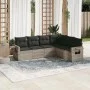 Garden sofa set 6 pieces and gray synthetic rattan cushions by , Garden sets - Ref: Foro24-3252549, Price: 421,13 €, Discount: %