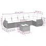 Garden sofa set 7 pieces with light gray PE rattan cushions by , Garden sets - Ref: Foro24-3253739, Price: 495,76 €, Discount: %