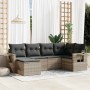 Gartensofagarnitur 6-teilig mit grauen Polstern aus synthetischem Rattan von , Gartensets - Ref: Foro24-3220461, Preis: 401,3...