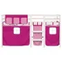 Cama alta para niños con cortinas madera pino rosa 80x200 cm de , Camas y somieres - Ref: Foro24-3283813, Precio: 172,09 €, D...