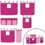 Cama alta para niños con cortinas madera pino rosa 80x200 cm de , Camas y somieres - Ref: Foro24-3283813, Precio: 172,09 €, D...