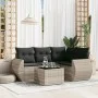Garden sofa set and cushions 5 pieces light gray synthetic rattan by , Garden sets - Ref: Foro24-3221321, Price: 377,08 €, Di...