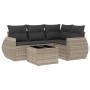 Gartensofa-Set und Kissen, 5-teilig, aus hellem grauem Kunststoff-Rattan. von , Gartensets - Ref: Foro24-3221321, Preis: 356,...