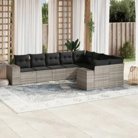 Garden furniture set 9 pieces and light gray synthetic rattan cushions by , Garden sets - Ref: Foro24-3223041, Price: 636,84 ...