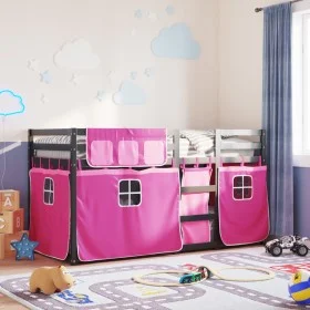Bunk bed with solid pine wood curtains 90x190 cm by , Beds and slatted bases - Ref: Foro24-3283885, Price: 209,97 €, Discount: %