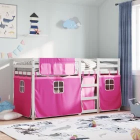 Bunk bed with solid pine wood curtains 90x190 cm by , Beds and slatted bases - Ref: Foro24-3283942, Price: 173,44 €, Discount: %