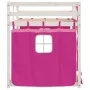 Litera con cortinas madera maciza de pino rosa 90x190 cm de , Camas y somieres - Ref: Foro24-3283942, Precio: 178,70 €, Descu...