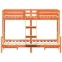 Massives Kiefernholzbett mit brauner Wachsschicht 90x200/140x200 cm. von , Betten und Lattenroste - Ref: Foro24-3207176, Prei...