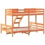 Massives Kiefernholzbett mit brauner Wachsschicht 90x200/140x200 cm. von , Betten und Lattenroste - Ref: Foro24-3207176, Prei...