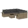 Set muebles jardín 9 pzas y cojines ratán sintético gris claro de , Conjuntos de jardín - Ref: Foro24-3252299, Precio: 626,53...