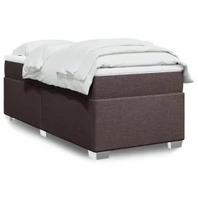 Box spring bed with dark brown fabric mattress 90x190 cm by , Beds and slatted bases - Ref: Foro24-3285098, Price: 295,74 €, ...