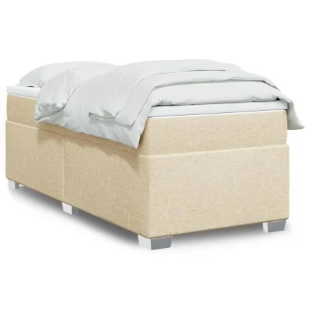 Box spring bed with cream-colored fabric mattress 90x190 cm by , Beds and slatted bases - Ref: Foro24-3285100, Price: 325,10 ...