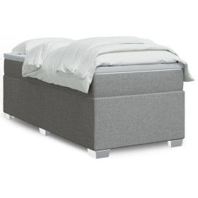 Boxspringbett mit hellgrauem Stoffbezug 90x200 cm. von , Betten und Lattenroste - Ref: Foro24-3285102, Preis: 315,57 €, Rabat...