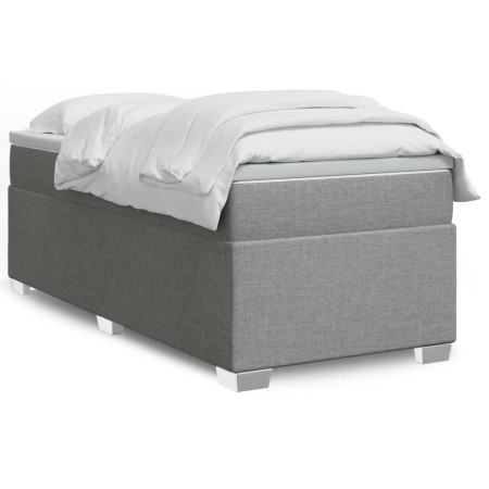 Boxspringbett mit hellgrauem Stoffbezug, Matratze 100x200 cm. von , Betten und Lattenroste - Ref: Foro24-3285109, Preis: 363,...