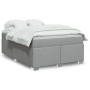 Box spring bed with light gray fabric mattress 140x200 cm by , Beds and slatted bases - Ref: Foro24-3285137, Price: 440,48 €,...