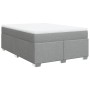 Box spring bed with light gray fabric mattress 140x200 cm by , Beds and slatted bases - Ref: Foro24-3285137, Price: 440,48 €,...