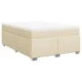 Box spring bed with cream-colored fabric mattress 140x200 cm by , Beds and slatted bases - Ref: Foro24-3285142, Price: 448,58...