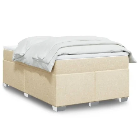 Box spring bed with cream-colored fabric mattress 120x200 cm by , Beds and slatted bases - Ref: Foro24-3285128, Price: 405,00...