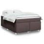Box spring bed with dark brown fabric mattress 140x200 cm by , Beds and slatted bases - Ref: Foro24-3285140, Price: 429,59 €,...