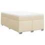 Box spring bed with cream-colored fabric mattress 120x200 cm by , Beds and slatted bases - Ref: Foro24-3285128, Price: 405,00...