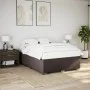 Box spring bed with dark brown fabric mattress 140x200 cm by , Beds and slatted bases - Ref: Foro24-3285140, Price: 429,59 €,...