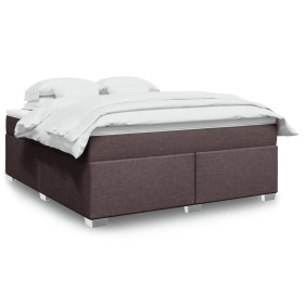 Box spring bed with dark brown fabric mattress 180x200 cm by , Beds and slatted bases - Ref: Foro24-3285154, Price: 541,02 €,...