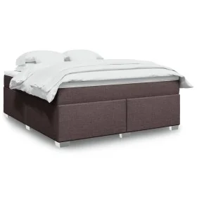 Box spring bed with dark brown fabric mattress 180x200 cm by , Beds and slatted bases - Ref: Foro24-3285154, Price: 530,37 €,...