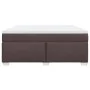 Box spring bed with dark brown fabric mattress 180x200 cm by , Beds and slatted bases - Ref: Foro24-3285154, Price: 531,94 €,...