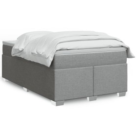 Box spring bed with light gray fabric mattress 120x200 cm by , Beds and slatted bases - Ref: Foro24-3285123, Price: 415,22 €,...