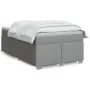 Box spring bed with light gray fabric mattress 120x200 cm by , Beds and slatted bases - Ref: Foro24-3285123, Price: 409,21 €,...